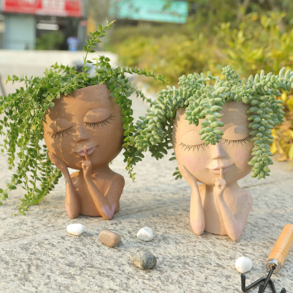 Decorative Flower Pot – Creative Plant Pot with Face for Houseplants & Succulents
