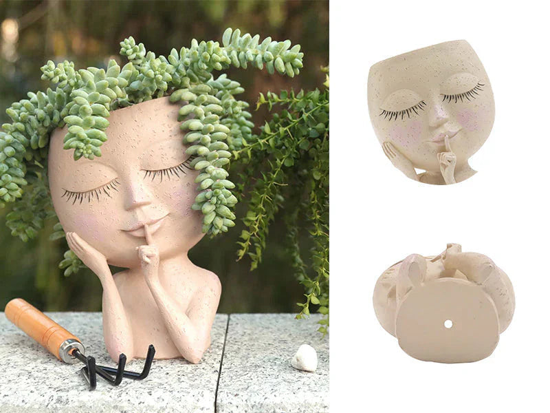 Decorative Flower Pot – Creative Plant Pot with Face for Houseplants & Succulents