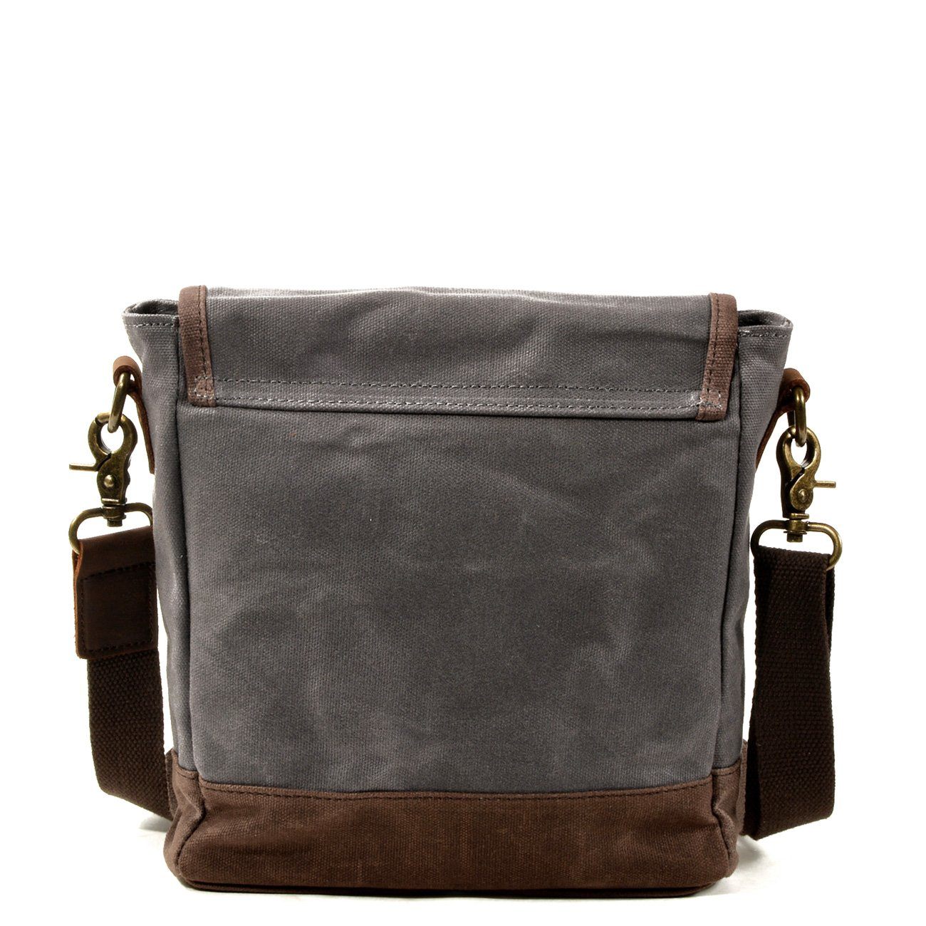 HorizonPath - Compact Vintage Shoulder Bag - High-Quality Waxed Cotton and Full-Grain Leather
