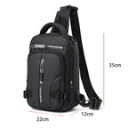 Waterproof Oxford Crossbody Bag, Anti-Theft Sling Bag, USB Charging & Multi-Pocket Design