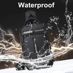 Waterproof Oxford Crossbody Bag, Anti-Theft Sling Bag, USB Charging & Multi-Pocket Design