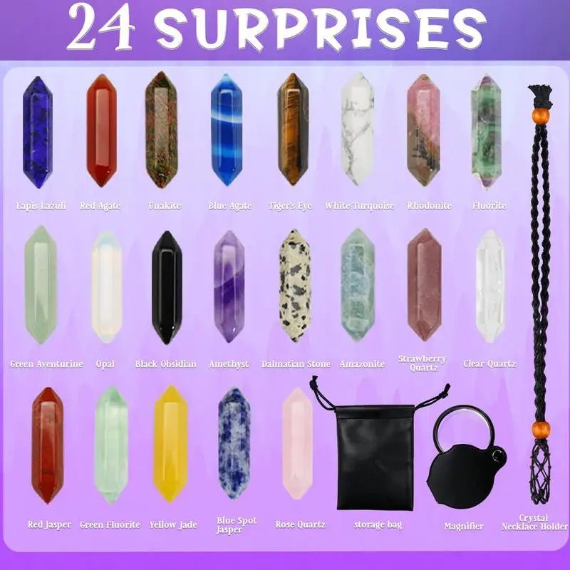 CRYSTAL ADVENT CALENDAR 2025 – 24 Unique Crystals for a Magical Christmas Countdown