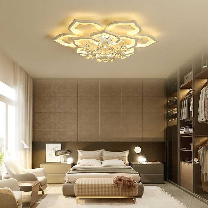 Crystal Lotus Ceiling Lamp - LumiLotus