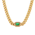 Cuban Chain Square Cut Diamond Choker and Bracelet