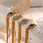 Cuban Chain Square Cut Diamond Choker and Bracelet