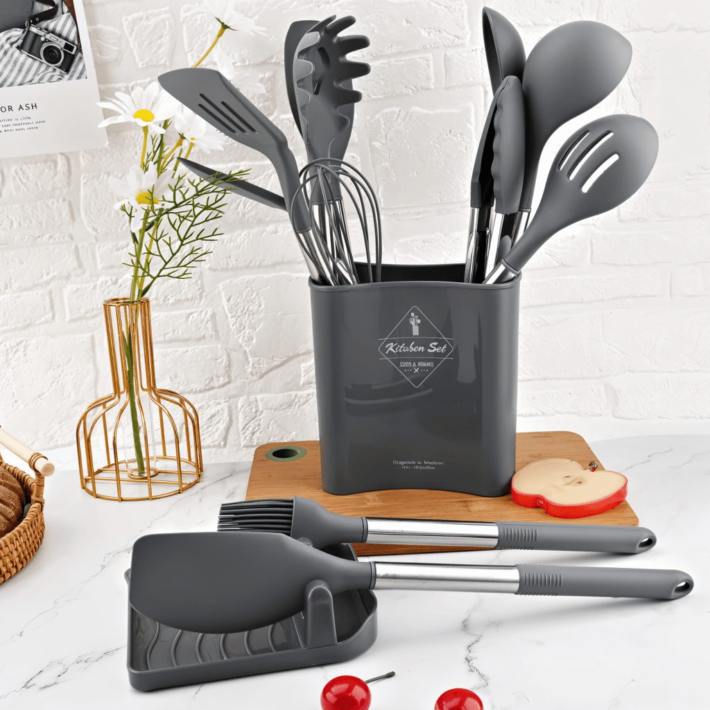 MEALMAKER SET – 12-Piece Silicone Kitchen Utensil Collection for Non-Stick Cooking