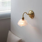 Decorative Wall Lamp with Arched Arm and Glass Shade