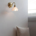 Decorative Wall Lamp with Arched Arm and Glass Shade
