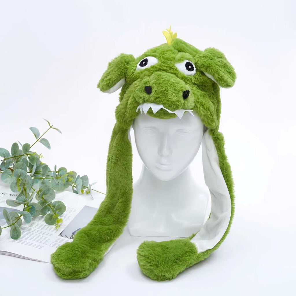 BunnyBounce Plush Hat with Moving Ears for Kids & Adults