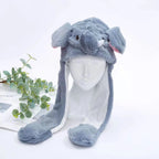 BunnyBounce Plush Hat with Moving Ears for Kids & Adults