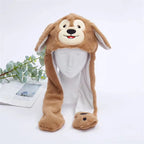 BunnyBounce Plush Hat with Moving Ears for Kids & Adults