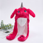 BunnyBounce Plush Hat with Moving Ears for Kids & Adults