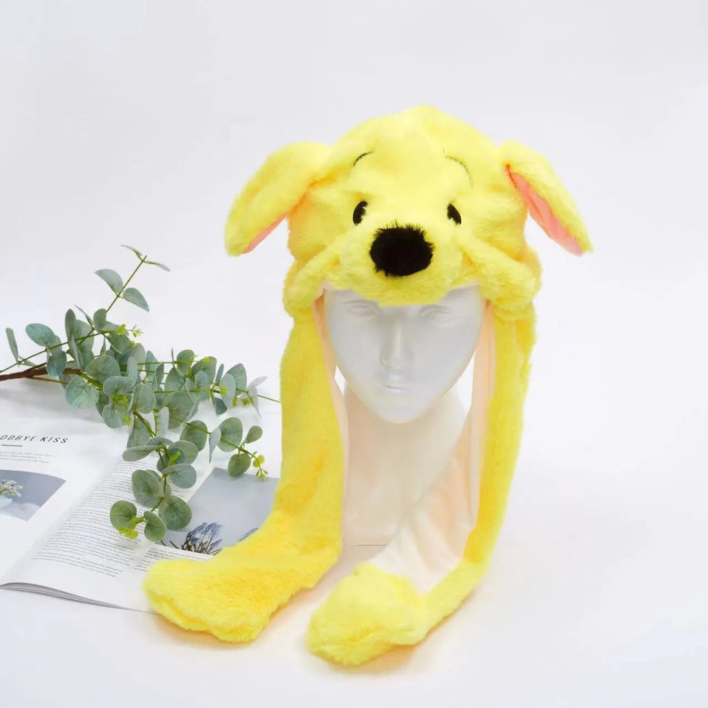 BunnyBounce Plush Hat with Moving Ears for Kids & Adults