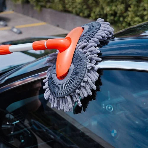 Retractable double-layer car wash brush