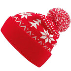 Jacquard Christmas Fluffy Ball Cap Thermal Head Cover Knitted Hat