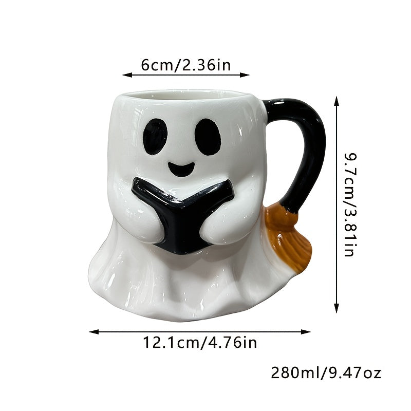 Halloween Ghost Mug – Ceramic Mug with Laughing Ghost Design