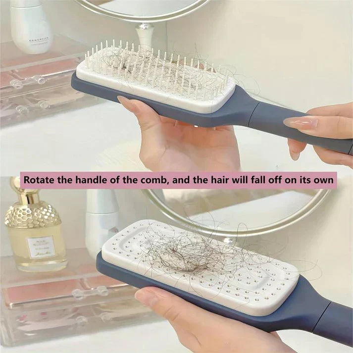 LuxéTress 4-in-1 Self-Cleaning Hairbrush | Innovative hairbrush with self-cleaning technology for effortlessly smooth and shiny hair