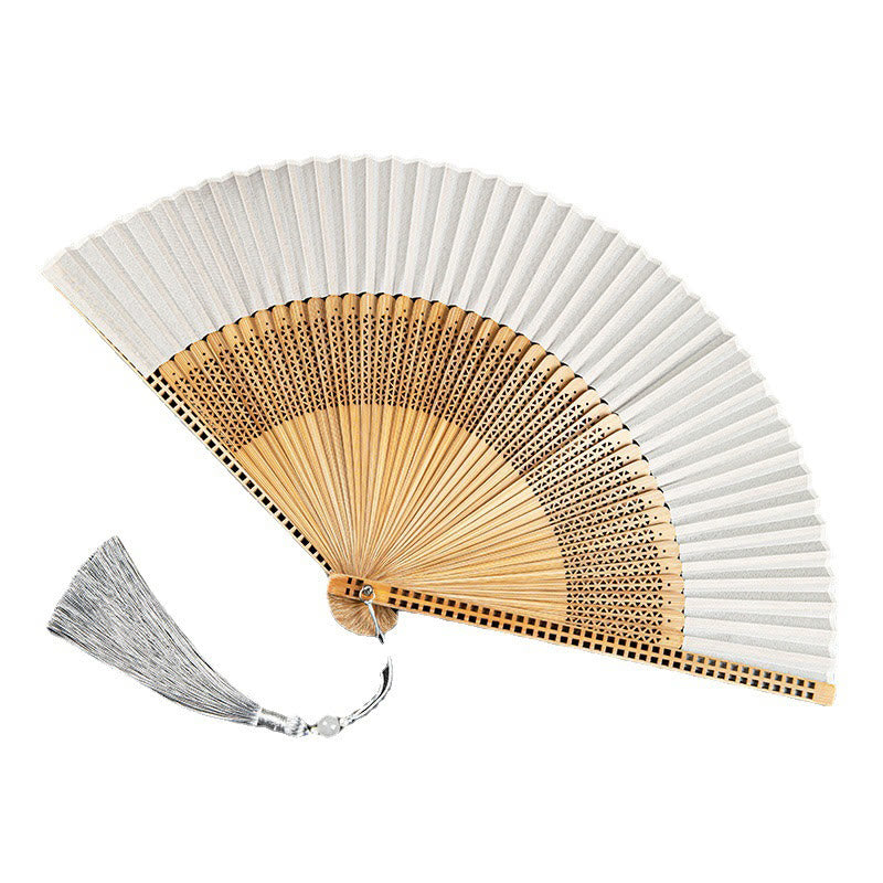Hand fan made of bamboo silk