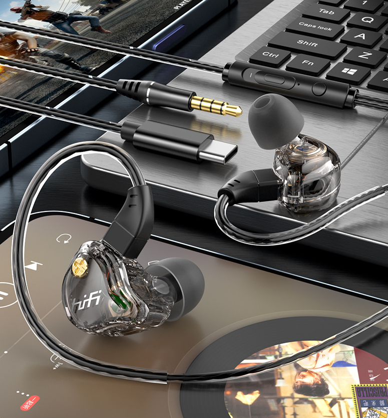 HiFi In-ear Headphones, with High-quality Sound, Changeable Cable Design, Mounting Ear Design & Ergonomics, for Sports, Study & More