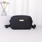 NoirGlitz Padded PU Messenger Bag – Black Elegant Shoulder Bag with Sequins and Removable Strap