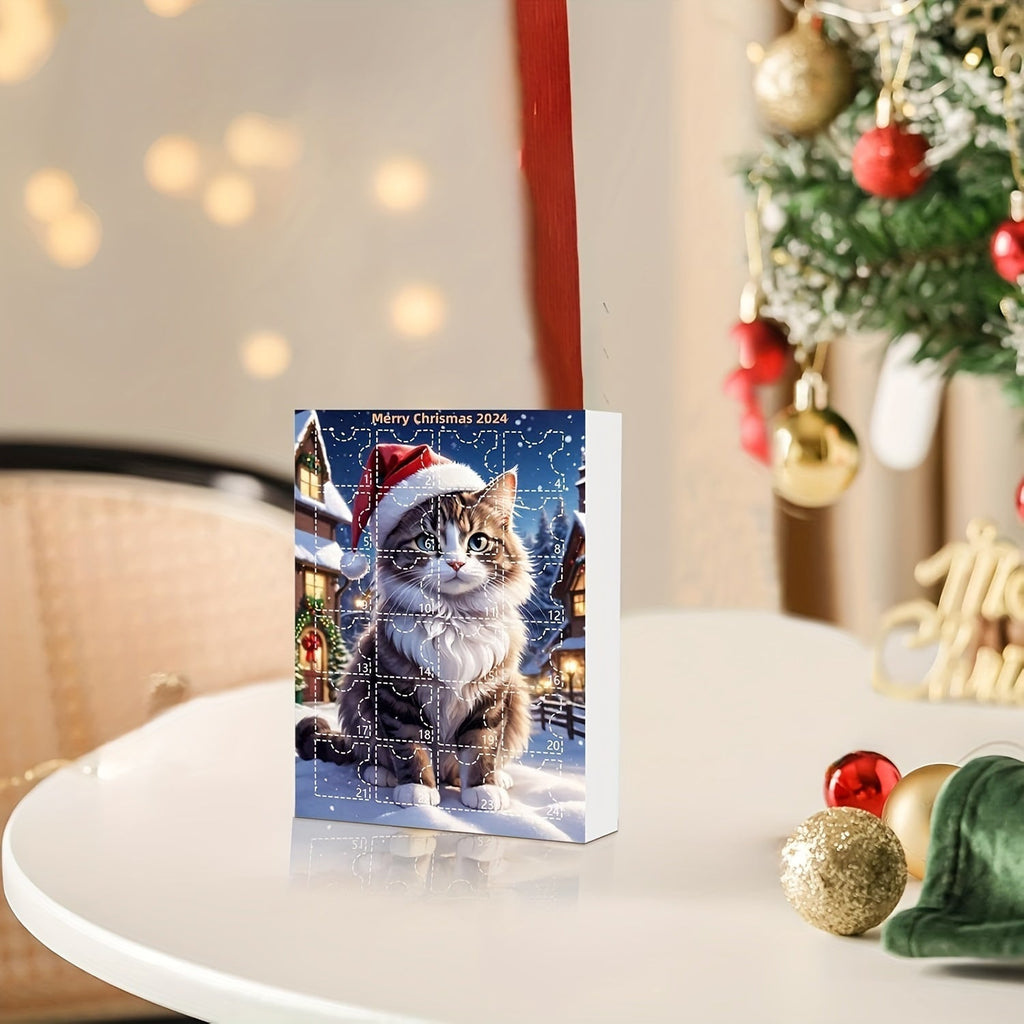 Vintage Cats Advent Calendar – 24-piece Christmas Calendar with Acrylic Hang Tags