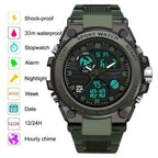 Sporty Dual-Display Mode Multifunctional Waterproof Luminous Men's Wristwatch