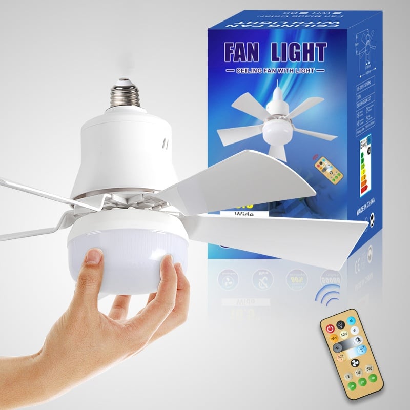 LuxeBreeze Portable Ceiling Fan & Light | Elegant 2-in-1 solution with remote control for comfort and style