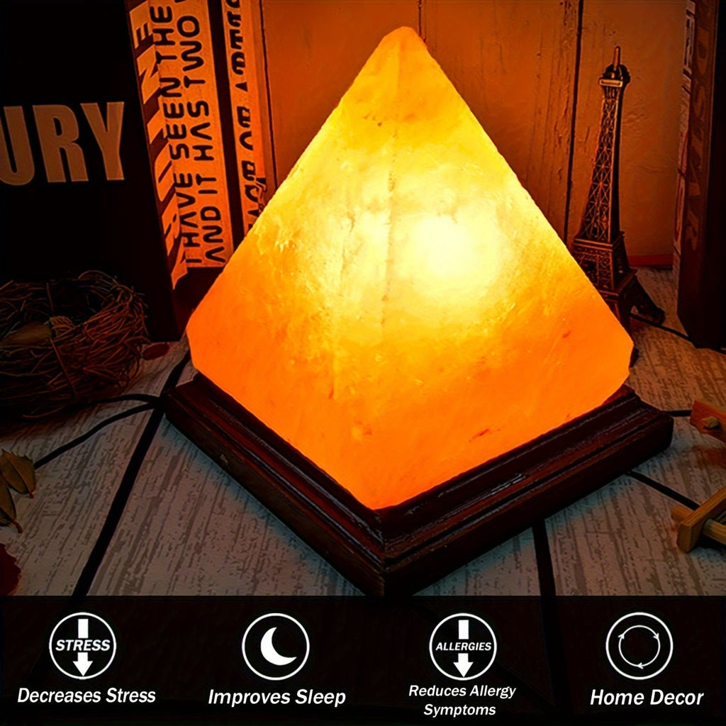 Salt lamp - Handcrafted Himalayan salt lamp with 8-color changing LED, USB powered