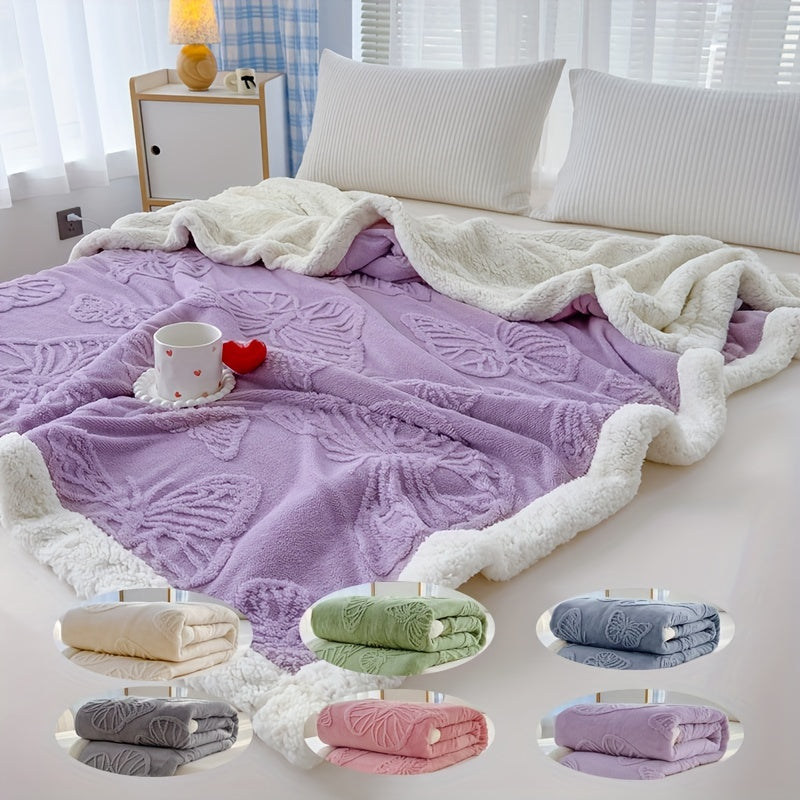 Cozy Luxe – Soft Fleece Blanket with Butterfly Design