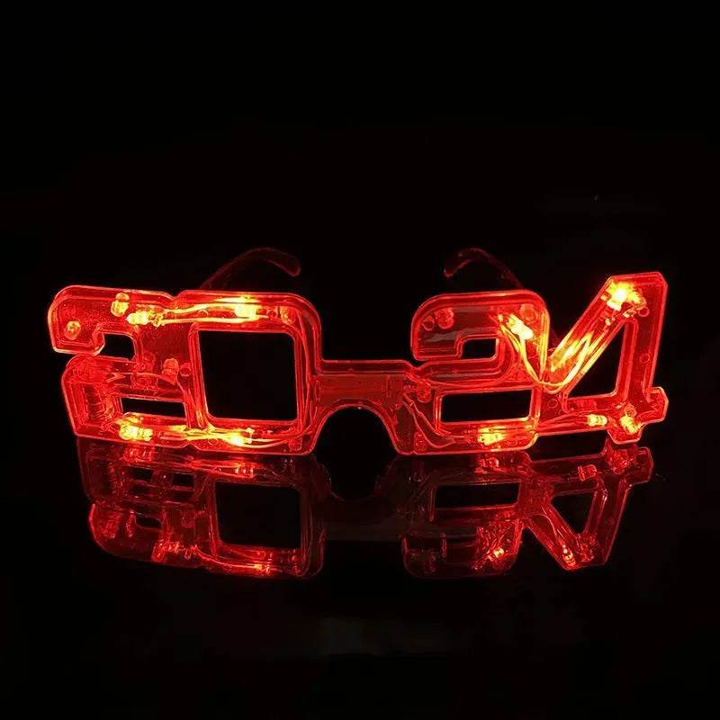 LED Glowing New Year Glasses 2025 Glitter Glasses For Party Evening Decoration