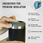4 in 1 stainless steel can/bottle insulator, 14Oz two-way lid SUS insulated can cooler, beer bottle holder (Black)