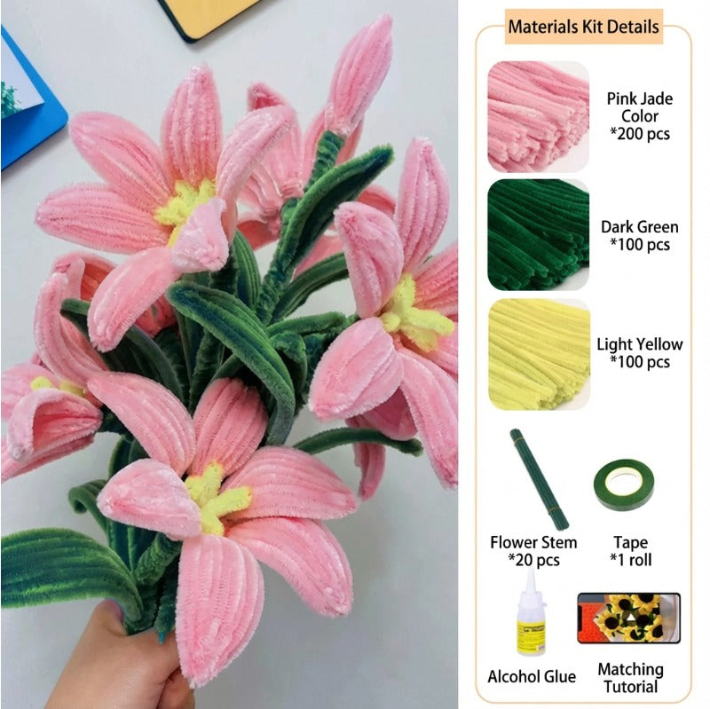DIY Chenille Flower Kit