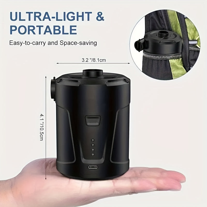 Electric Air Pump AirTrek Mini | USB Rechargeable & Cordless | Compact & Sturdy | For Air Mattresses & Outdoor