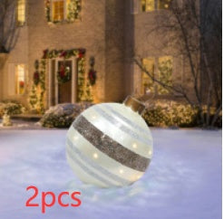 Inflatable Christmas Ball Outdoor Decoration 60cm – Weather Resistant PVC Christmas Decoration