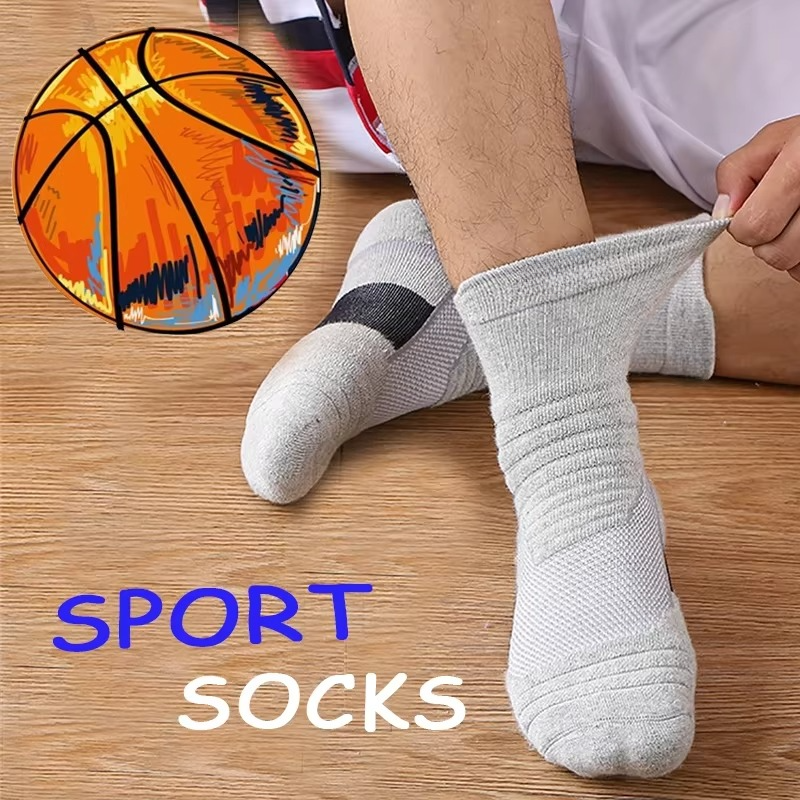 Breathable Moisture Wicking Athletic Basketball Socks for Men