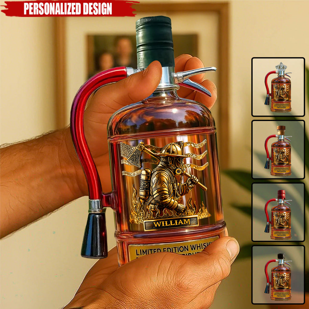 1Personalized Firefighter Tribute Whiskey Bottle