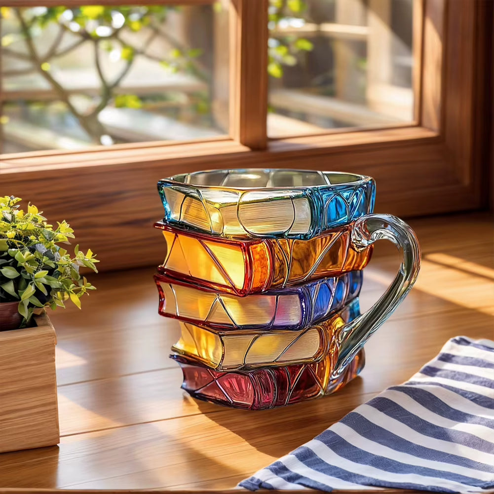 Stacked Books Shape Coffee Mug