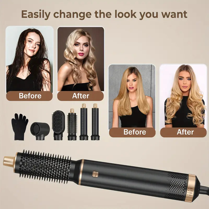 ProStyler 5-in-1 Hair Styling Set - Hair Dryer, Curling Iron and Straightening Brush