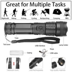 Rechargeable LED Flashlight with Zoom and Aluminum Housing