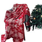 Christmas Nordic Knitted Snowflake Blanket
