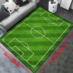 Football Field Pattern Carpet - non-slip washable lounge mats for living room, bedroom, garden or gaming room
