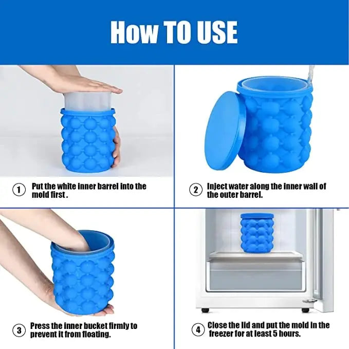 Space-saving ice cube container with lid