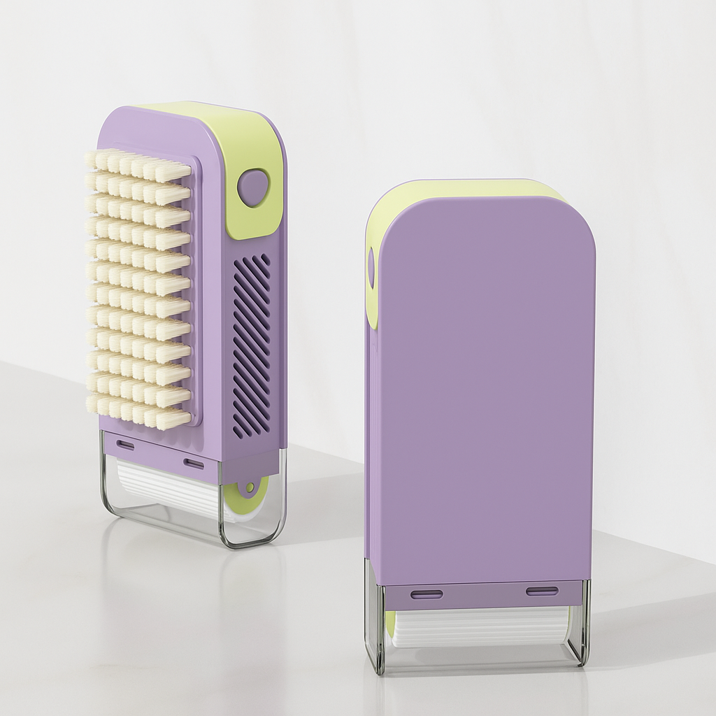 Dual-Action Cleaning Brush Roller Soap Holder