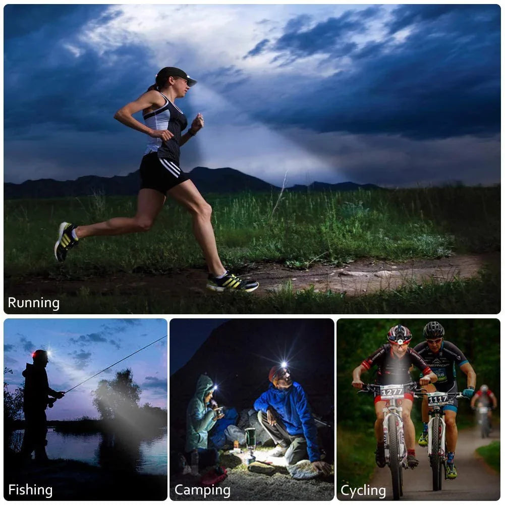 Robust Waterproof LED Headlamp with Zoom and Rechargeable Battery