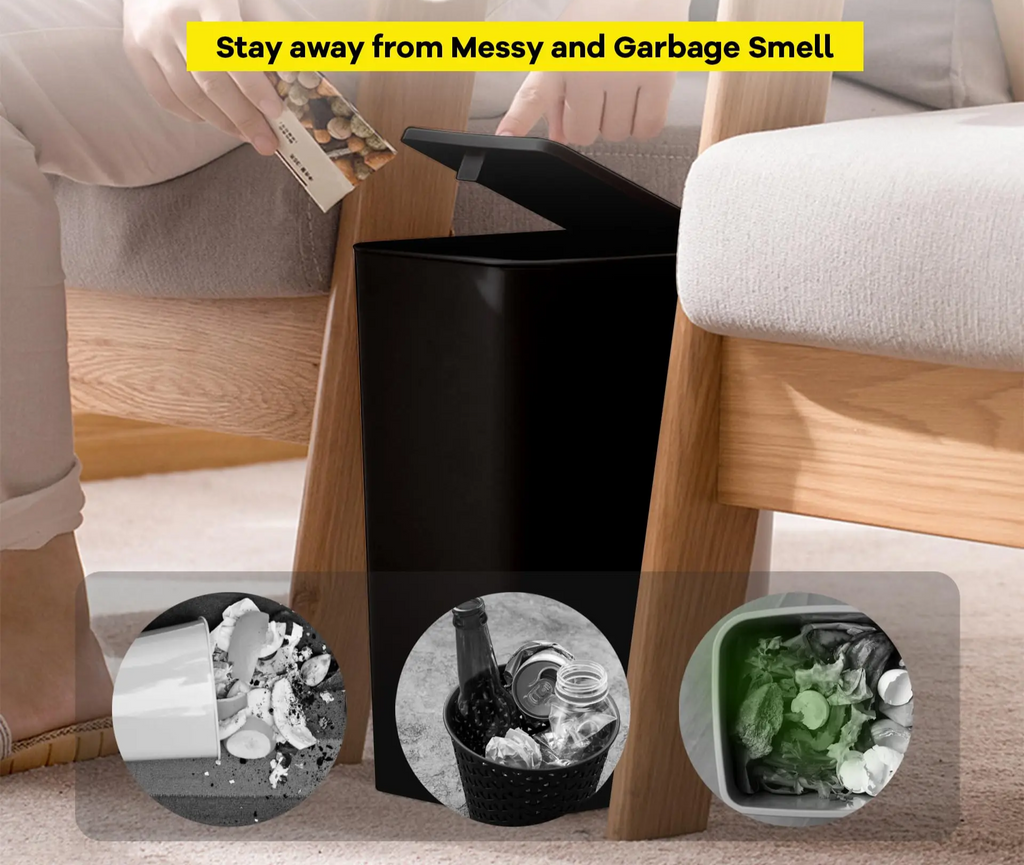 EcoPress 10L Trash Can for Bathroom