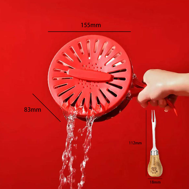 Foldable Quick-Drain Basket with Rotating Lid