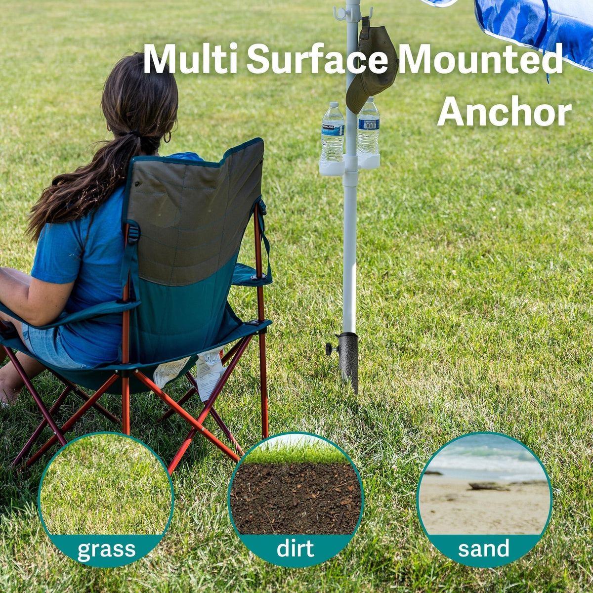 Adjustable Umbrella Stand Stabello | For Ø 2.8–3.2 cm Umbrella Poles | Anti-Slip & Portable | Sturdy Steel Construction