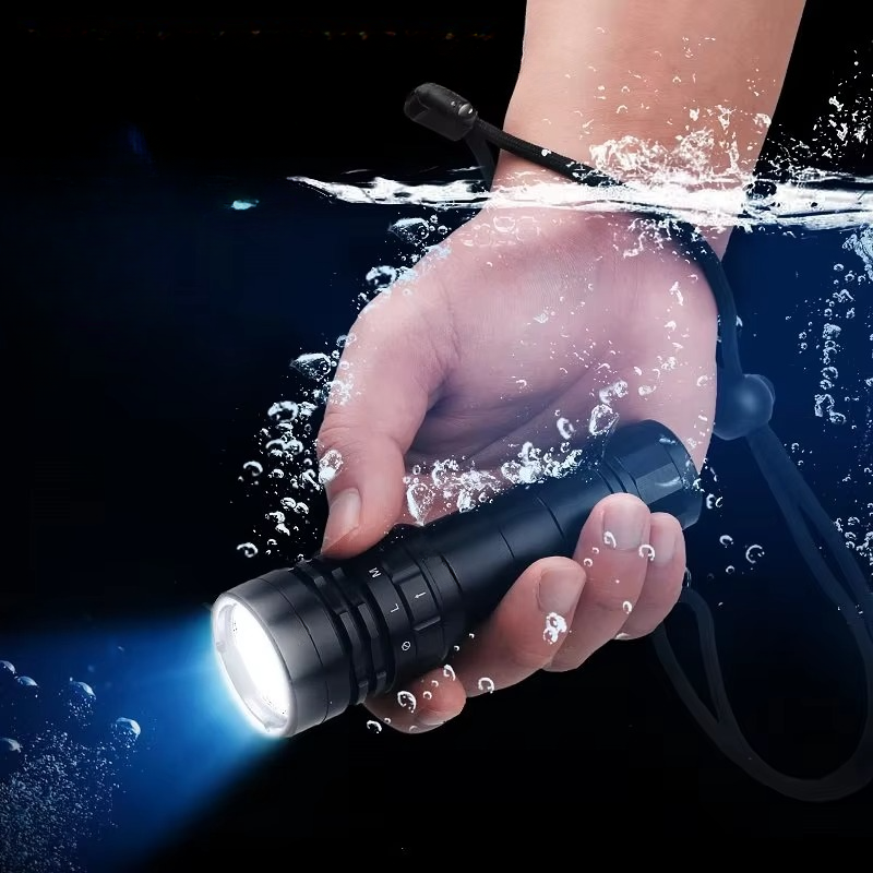 High Lumen Scuba Diving Flashlight 3000lm Waterproof Magnetic Ring Torch
