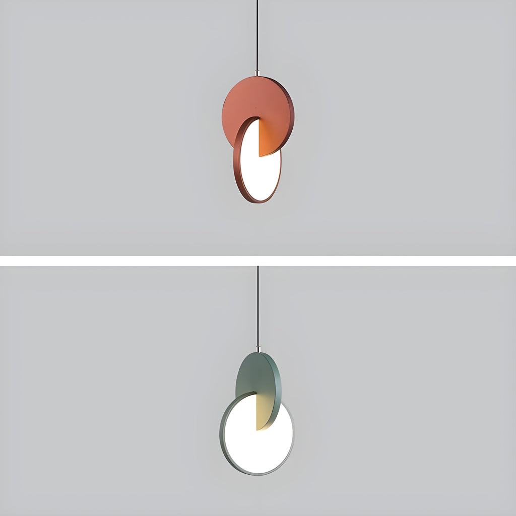 Modern Scandinavian LED Pendant Lamp with Round Frame and Warm Glow