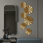 Elegant Round Gold Metal Wall Hanging Decoration